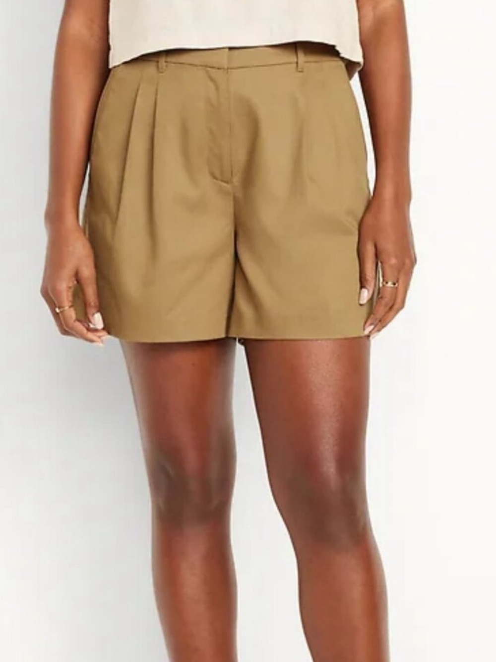 Extra High-Rise Pleated Trouser Shorts Women's Shorts in Khaki NWT